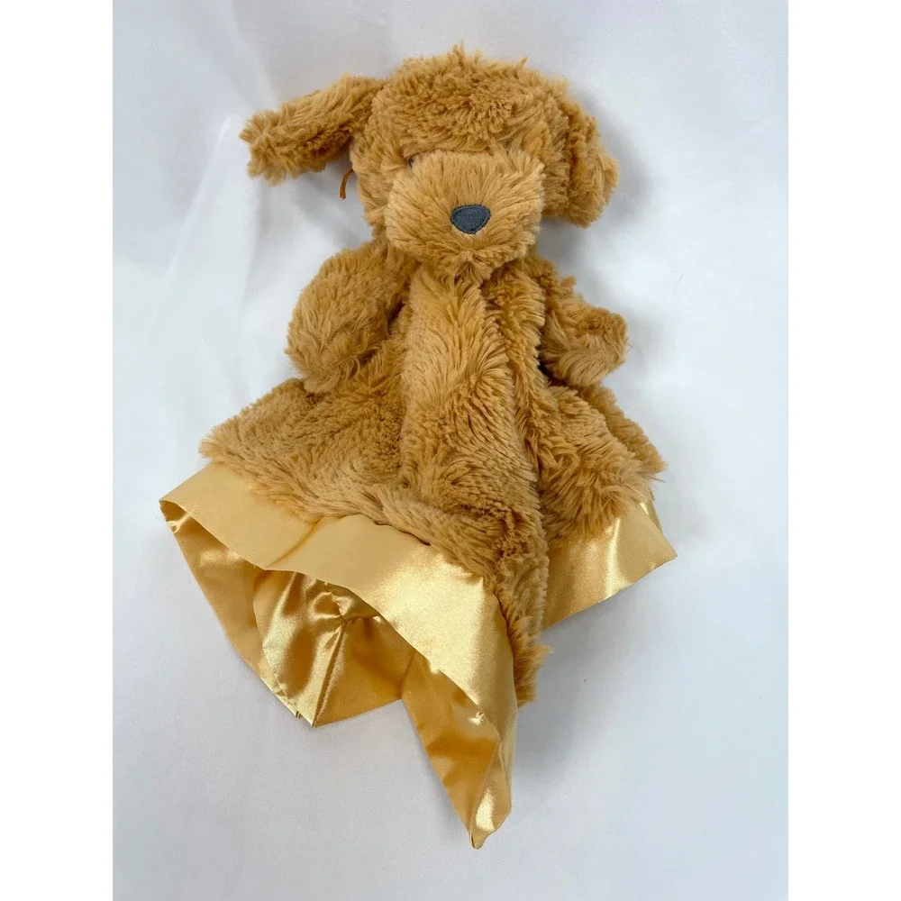 Cloud Island Plush Brown Dog Lovey Security Blanket Baby Satin Trim